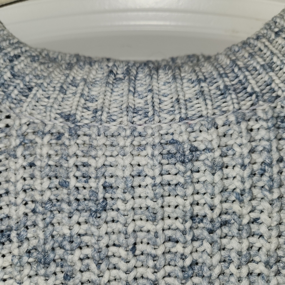 J. Crew Light Blue & White Marled Women's Sweater Size L Warm Lagenlook Comfort - Picture 5 of 14